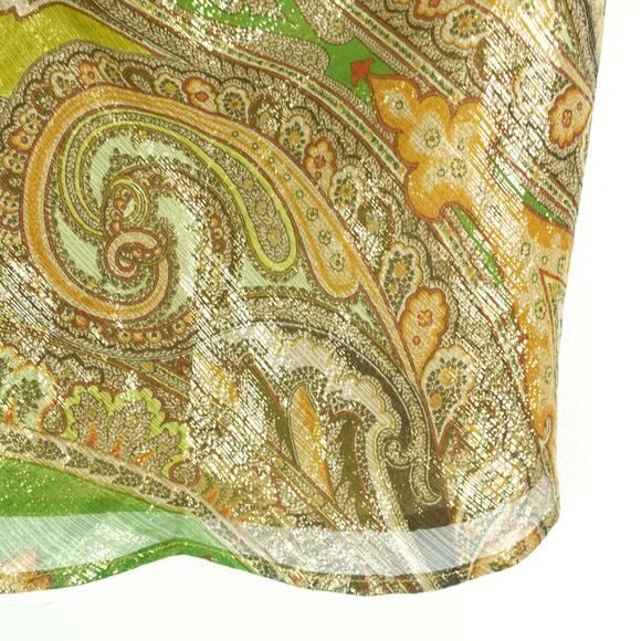 VTG J.Crew Top Womens SZ 6 Silk Gold Metallic Sleeveless Boho Y2K Feminine - Picture 3 of 11